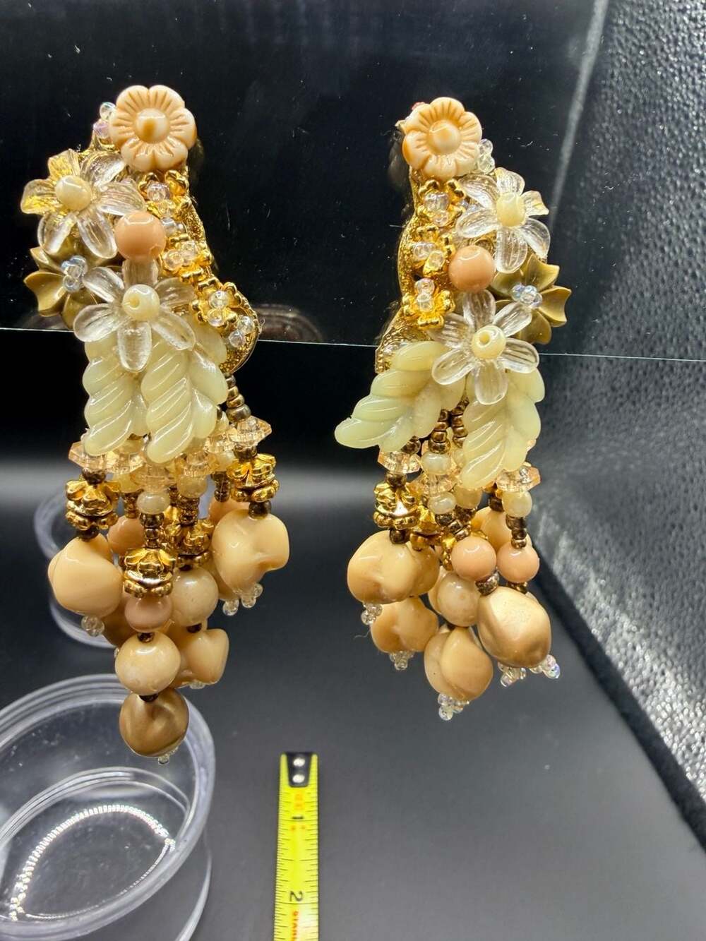 Colleen Toland Floral Beaded Statement Clip-On Earrings - Picture 7 of 10